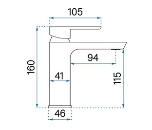 Chromowana bateria umywalkowa niska Argus Rea