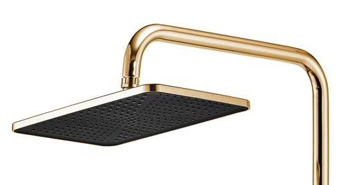 Złoty zestaw prysznicowy z wylewką i termostatem Rob Rea Gold