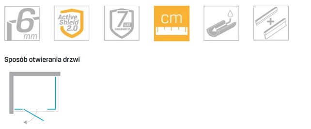 Kabina prysznicowa 1580x80 EXK-1222 lewa Reflexa New Trendy