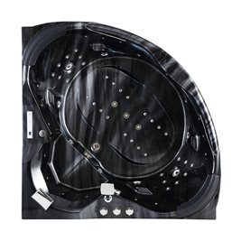 Czarna wanna z hydromasażem narożna 155x155 cm Eos 932 Hydrosan