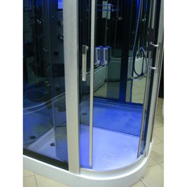 Kabina prysznicowa zabudowana na niskim brodziku 120x85 z sauną Monako Prawa