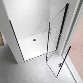 Czarne drzwi prysznicowe składane do wnęki 80 cm ZES-KZ21B-BL-80