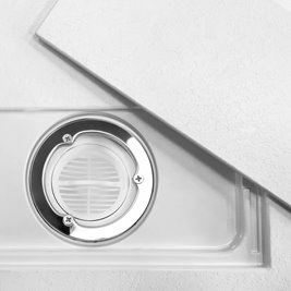 Brodzik prostokątny biały struktura kamienia smc 100x80 Bazalt Carrara White Rea