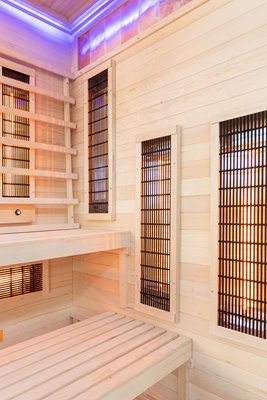 Sauna na podczerwień 2 osobowa + kamienie solne 120X120X200CM MO-EP2RSP Infrared Mazur