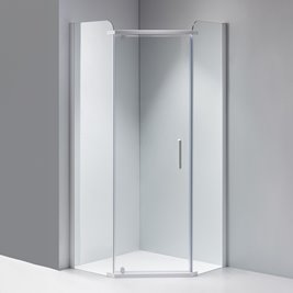 Biała kabina prysznicowa pięciokątna 80x80 drzwi uchylne KZ91A