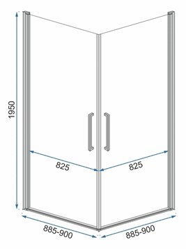 Kabina prysznicowa 90x90, czarne profile i szprosy Rubik Rea
