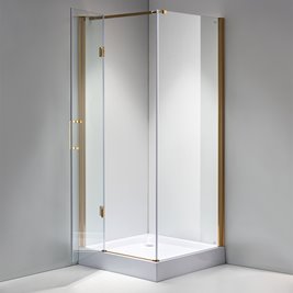 Złota kabina prysznicowa 90x90 kwadratowa drzwi uchylne KZ1390B