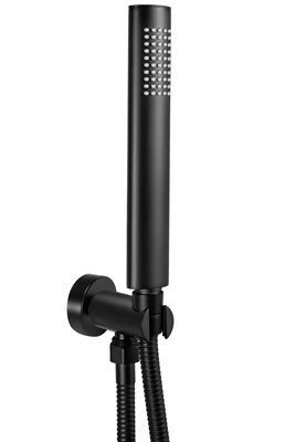 Czarny zestaw prysznicowy podtynkowy Oval Rea