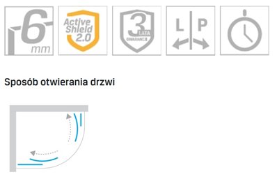 Kabina asymetryczna 100x80 K-0577 New Maxima New Trendy