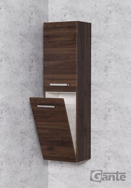 Słupek łazienkowy wiszący z koszem 143,5x40 Fokus kolor orzech