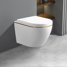 Zestaw podtynkowy kompletny stelaż + miska MIZU-WH-GL-RIM-02 + przycisk ST+H GOLD