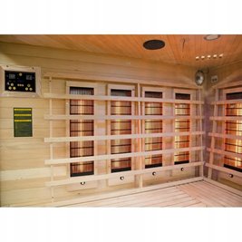 Sauna na podczerwień 6-osobowa 180x180 cm grzejniki kwarcowe i karbonowe Alta7 Infrared