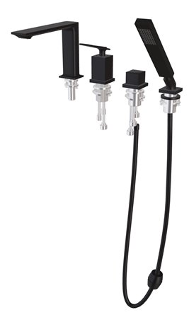 Bateria wannowa 4-otworowa czarny matt Aspira Besco BW-A4-CZ