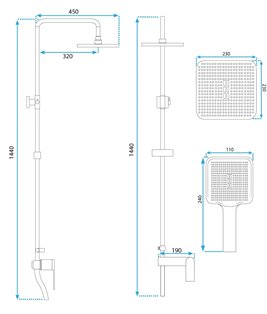 Złoty zestaw prysznicowy Storm Rea Gold