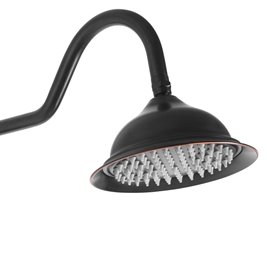 Czarny zestaw prysznicowy z wylewką retro Bergamo Rea