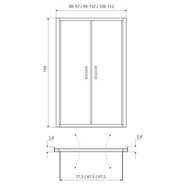 Drzwi prysznicowe podwójne uchylne 90 cm Solid DDP Kerra zdjęcie 4