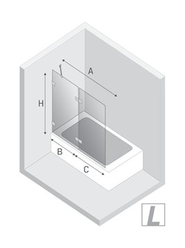 Parawan wannowy dwuelementowy wersja lewa 100x150 EXK-1954 Avexa New Trendy
