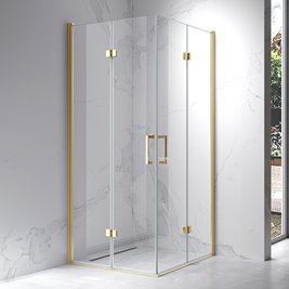 Kabina prysznicowa drzwi składane złota kwadratowa 70x70 KZ08AG