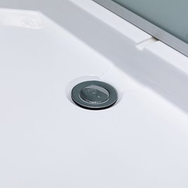 Kabina prysznicowa zabudowana prostokątna profil szczotkowany 100x80 Alma Prawa