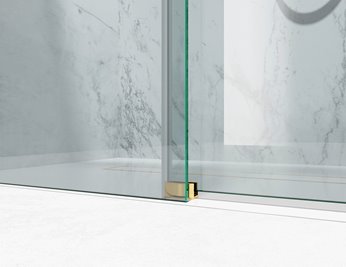 Kabina prysznicowa narożna 150x90 cm szkło 8mm grafitowe profile złoty połysk Swiss Liniger