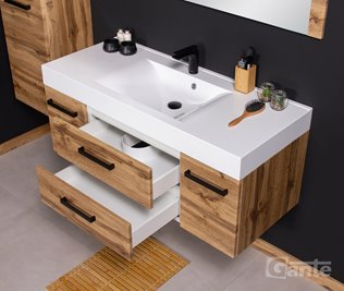 Szafka wisząca z umywalką 120 cm kolor dąb naturalny 50/C seria Fokus Loft Gante