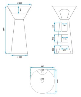Umywalka wolnostojąca ceramiczna River Rea
