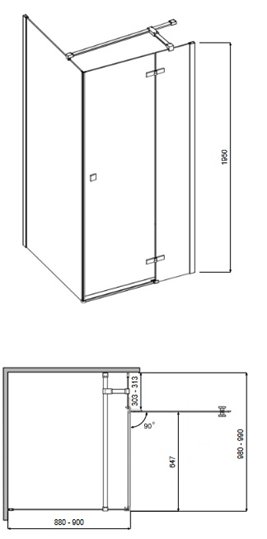 Czarna prostokątna kabina prysznicowa 100x90 prawa Pixa Black Besco