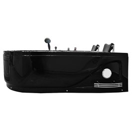 Czarna wanna z hydromasażem dwuosobowa Turbo+ 180x120 cm MO-1631B Prawa