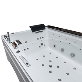 Wanna z hydromasażem prostokątna do zabudowy + obudowa Kalambo BL 190x150 cm
