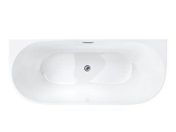 Wanna akrylowa, przyścienna wolnostojąca Mono Corsan 150 cm korek klik-klak chrom