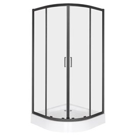 Kabina prysznicowa z niskim brodzikiem czarny profil 80x80 Aruba Kerra