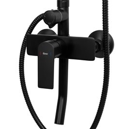 Czarny zestaw prysznicowy z wylewką Maximus Rea Black