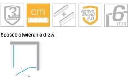 Kabina prysznicowa uchylna prawa kolor czarny mat 100x90 cm K-3740 New Trendy Nesta Black