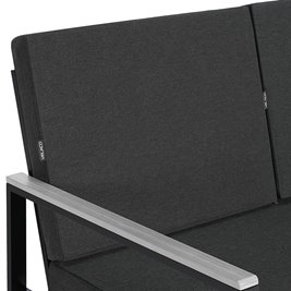 Zestaw mebli ogrodowych metalowych stół, sofa oraz fotele Carter kolor czarny