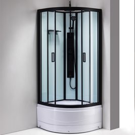 Kabina prysznicowa półokrągła zabudowana na wysokim brodziku 80x80 Nina