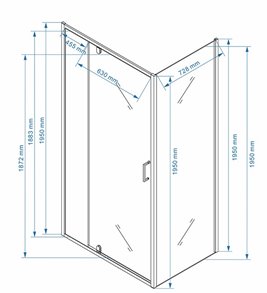 Czarna kabina prysznicowa prostokątna drzwi uchylne 120x80 KZ06DB