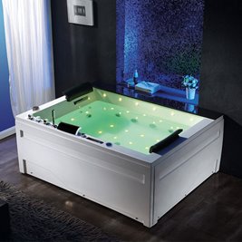 Wanna z hydromasażem prostokątna do zabudowy + obudowa Kalambo BL 190x150 cm