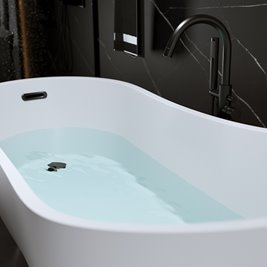 Wanna wolnostojąca czarny przelew oraz korek 170 cm Forte Hydrosan