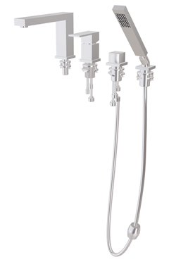 Bateria wannowa 4-otworowa chrom Modern/ Varium Besco BW-MV4-CH