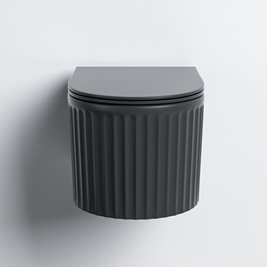 Czarna matowa ryflowana miska wc wisząca Rimless 4.0 LUMA-MTB-RIM-03 Hydrosan