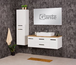 Szafka wisząca z umywalką nablatową 120 cm seria Fokus B