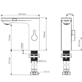 Biała bateria bezdotykowa automatyczna F14-WH LCD