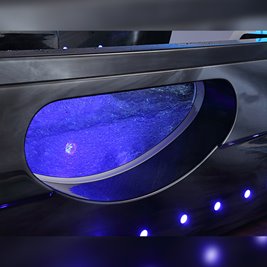 Czarna prostokątna wanna z hydromasażem 170x84 cm Iris 933C Hydrosan