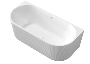 Ryflowana wanna wolnostojąca przyścienna 170 cm Glamour Invena AN-02-12U-M