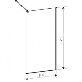 Ścianka prysznicowa 90 cm SH07C szkło 8mm