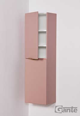 Słupek łazienkowy wiszący pudrowy róż złoty uchwyt 143,5x40 cm Magnolia Gante