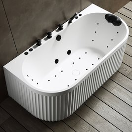 Wanna wolnostojąca przyścienna z hydromasażem 170x85 cm MUE-005W