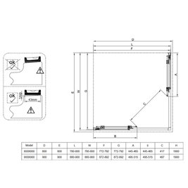 Chromowana kabina prysznicowa kwadratowa Super Slim Nova 80x80 drzwi rozsuwane