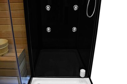 Sauno kabina prysznicowa prostokątna czarna 180x110 cm MO-1752B LEWA TRIO