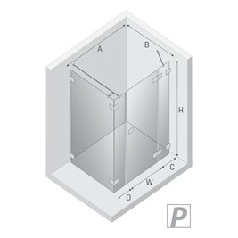 Kabina prostokątna 110x90 prawa EXK-0159 Eventa New Trendy